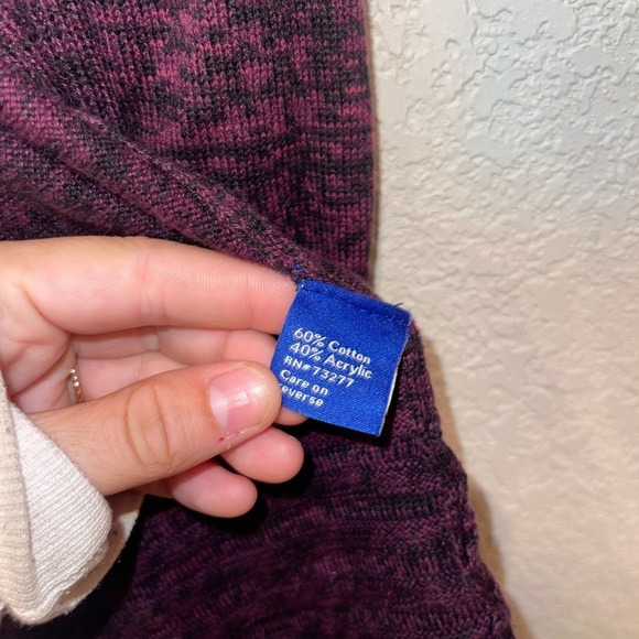 APT 9 Heathered Plum Shawl Collar Sweater Cardigan Button Accent Size XS - Picture 6 of 9